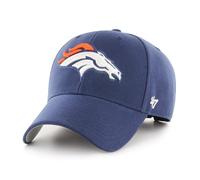 '47 NFL Denver Broncos MVP - Berretto da baseball unisex con velcro regolabile, taglia unica, logo della squadra, colore blu navy chiaro, Navy chiaro, Taglia unica