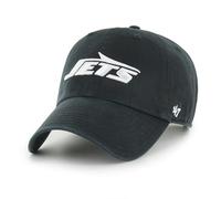 '47 NFL New York Jets Clean Up Berretto da baseball unisex con cinturino regolabile, taglia unica, logo della squadra, colore nero, Nero , Taglia unica