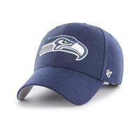 '47 NFL Seattle Seahawks MVP - Berretto da baseball unisex con chiusura in velcro regolabile, taglia unica, logo della squadra, colore blu navy chiaro, Navy chiaro, Taglia unica
