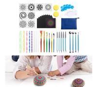 47 pacchetto Mandala Che Punteggia Strumenti Rock Painting Kit Dot Penna di