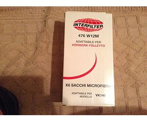 476 W12M - Adattabile per Vorwerk Folletto - 6 Sacchetti microfibra adattabile per modello VK140