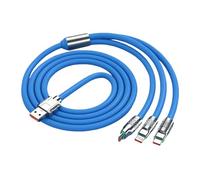 47in Multifunctional Three-in-One Thickened Charging Cable, 120w Universal Charging Cable, Compatible with Most Electronic Devices(Blue)