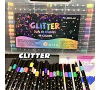 48/24/36/12 pezzi Nuovo set di penne glitterate a tinta unita, penne glitterate perlescenti non sbiadenti, penne fluorescenti colorate, adatte per disegno, scarabocchi natalizi, regali di Natale/Capod