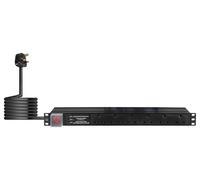 48.3cm Distribuzione Alimentazione Unità Con 3 Vie Surge Protezione, 6 Gang, 1U,