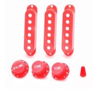 48 50 52 mm Chitarra Elettrica Single Coil Pickup Covers con 1 Volume 2 Tone Manopole e Interruttore Punta per Chitarre Strat, Nero