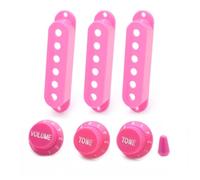 48 50 52 mm Chitarra Elettrica Single Coil Pickup Covers con 1 Volume 2 Tone Manopole e Interruttore Punta per Chitarre Strat, Nero