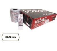 48.600 Etichette Onda Bianche Permanenti Mm 26x12 per Prezzatrici 1 Linea di Stampa - Confezione da 36 Rotoli