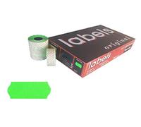 48.600 Etichette Onda Permanenti Fluorescenti Colore Verde Mm 26x12 per Prezzatrici ad 1 Linea di Stampa - Confezione da 36 Pezzi