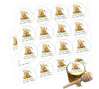 48 adesivi classici di Winnie A Little Yummy for Your Tummy Honey Jar Etichette The Pooh Baby Shower Decorazioni Ape Decorazioni per feste di compleanno Bomboniere alimentari