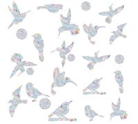48 adesivi per finestre a prisma per gli attacchi degli uccelli, adesivi anti-collisione, impediscono agli uccelli di volare nelle finestre, stile cerchio colibrì