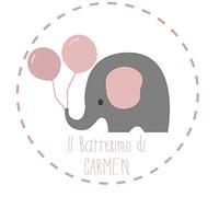 48 Adesivi personalizzabili in varie grafiche per varie cerimonie compleanno battesimo comunione cresima segnaposto (Battesimo Elefantino Rosa)