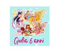 48 Adesivi personalizzabili in varie grafiche per varie cerimonie compleanno battesimo comunione cresima segnaposto (Winx)
