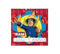 48 Adesivi personalizzabili in varie grafiche per varie cerimonie compleanno battesimo comunione cresima segnaposto (Sam il pompiere)
