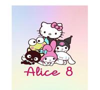 48 Adesivi personalizzabili in varie grafiche per varie cerimonie compleanno battesimo comunione cresima segnaposto (Hello Kitty)