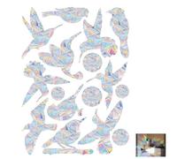 48 Adesivi Prisma per Finestre per Collisioni, Anticollisione per Uccelli Prismi, Motivo Prisma Adesivi Parasole, Adsorbimento Elettrostatico Vetrofanie Uccelli Anti Collisione, Uccelli Colibrì Stile