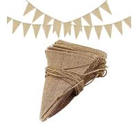 48 bandierine in iuta da 11 m, bandiere triangolari rustiche, bandierine in iuta, bandierine in tessuto, per decorazioni rustiche per matrimoni, decorazioni per esterni