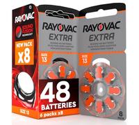 48 Batterie Per Apparecchi Acustici Rayovac Extra Advanced 13. 6 Blister da 8 Pile