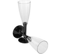 48 BICCHIERI RIUSABILI TRASPARENTI FLUTE CHAMPAGNE PARTY MONOUSO RESISTENTI