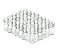 48 Bottiglie Vetro 75 ml Chiusura Ermetica per Liquore, Alcolici Mignon da Riempire, con Tappo Meccanico