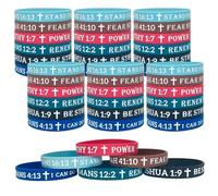 48 braccialetti con scritture cristiane Gesù braccialetti in silicone sfuso ispiratore biblico versi braccialetto cristiano bomboniere chiesa visitatore pacchetti di benvenuto per donne uomini