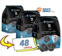 48 Capsule → POP Caffè E-GUSTO DECA, Decaffeinato Compat. Nescafè Dolce e Gusto