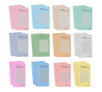 48 carte di pianificazione budget, fogli perforati per risparmiare denaro, cartelle per la gestione del denaro, fogli di risparmio
