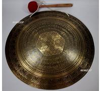 48 cm Mantra e simboli Carved Himalayan Gong dal Nepal