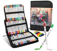 48 colori acrilici a doppia testa, set di colori acrilici ad asciugatura rapida, pennarelli impermeabili da colorare, pittura per pietra, diario, scrapbooking, fai da te per Pasqua, Natale, compleanno