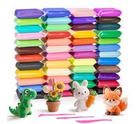 48 Colori Pasta Modellabile Bambini, Plastilina per Bambini, Air Dry Clay, Fommy Modellabile, Argilla da Modellare, Regalo Creativo per Bambini 3-12 Anni.