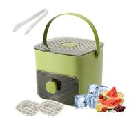 48 Cube Ice Cube Tray with Press Lid & Storage Bin, 2-in-1 Double Layer Silicone Ice Maker Set, Easy Release Ice Mold with Scoop and Tongs for Whiskey, Cocktail, Coffee (C)