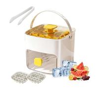 48 Cube Ice Cube Tray with Press Lid & Storage Bin, 2-in-1 Double Layer Silicone Ice Maker Set, Easy Release Ice Mold with Scoop and Tongs for Whiskey, Cocktail, Coffee (A)