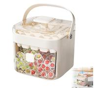 48 cubetti Ice Maker with Easy Press Lid, Double Deck Portable Ice Cube Cube Tray, Ice Cube Mold Maker Box for Freezer Includes Lid Bin Tongs for DIY Whiskey Cocktail Coffee Beverages