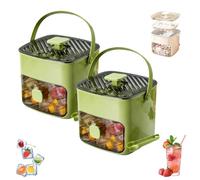 48 Cubi Macchina Per Ghiaccio Con Coperchio Easy-Press - Macchina Per Ghiaccio Portatile A Doppio Livello, Vassoio Per Ghiaccio Portatile, Ghiaccio A Strati Con Cassetto, Stampo Per Whisky (2 pcs-1)