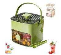 48 Cubi Macchina Per Ghiaccio Con Coperchio Easy-Press - Macchina Per Ghiaccio Portatile A Doppio Livello, Vassoio Per Ghiaccio Portatile, Ghiaccio A Strati Con Cassetto, Stampo Per Whisky (Green)