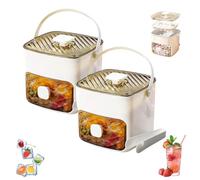 48 Cubi Macchina Per Ghiaccio Con Coperchio Easy-Press - Macchina Per Ghiaccio Portatile A Doppio Livello, Vassoio Per Ghiaccio Portatile, Ghiaccio A Strati Con Cassetto, Stampo Per Whisky (2 pcs-3)