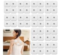 48 cuscinetti per elettrodi Tens, 50 x 50 mm, set di elettrodi in gel autoadesivi, per macchine Sanitas & Beurer Tens, Tens Pads con collegamento a pulsante da 3,5 mm