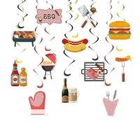 48 decorazioni a spirale da appendere per barbecue, picnic, soffitti, ritagli per feste estive, compleanni, baby shower, barbecue, feste, picnic