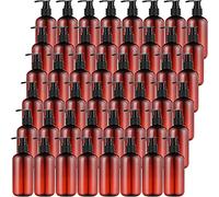 48 flaconi in plastica ricaricabili per shampoo e balsamo, dispenser di sapone per le mani, vuoti, contenitori per lozioni, contenitori vuoti con pompe, per bagnoschiuma (marrone, nero)
