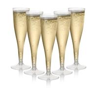 48 Flute da Champagne Eleganti in Plastica 133ml Calici Plastica Rigida