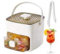 48 Ice Cube Maker with Easy Press Lid, Easy Press Ice Cube Maker for Freezer, 48 Pcs Reusable Ice Trays, BPA Free Small Ice Maker Countertop For Cocktails, Coffee And Juice (White)