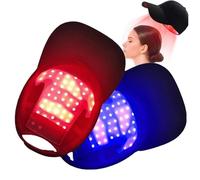 48 LEDs Red Light Hair Growth Cap - 4 Mode, Red Light Therapy Hat, 630nm 650nm 470nm Red and Blue Light Hair Growth Cap, for Hair Loss Promote Hair Fast Regrow Care Cap for Men Women