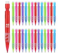 48 matite meccaniche da 0,7 mm con gomme, colori assortiti, mini matite per disegno, ufficio e scuola