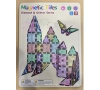 48 mattoncini magnetici da 7,5 cm, con brillantini in valigetta di metallo, giocattolo educativo STEM e giocattolo da costruzione creativo per bambini da 3 a 7 anni, giocattolo educativo, regalo per
