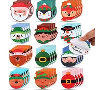 48 Mini Quaderni di Natale Blocchetti per Appunti Natalizi Piccolo Blocco Note Tascabile con Pupazzo di Neve Babbo Natale per Natale Bomboniere (3.2 x 3.2 Pollici, Stile Semplice)