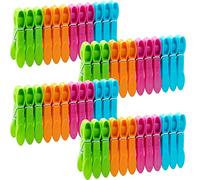 48 mollette per filo stendibiancheria, mollette da bucato in plastica, mollette bucato antisegno, forte grip con multicolore, antivento per asciugamani, vestiti, calze