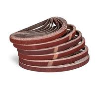 48 nastri abrasivi in tessuto / 13 x 457 mm / 8 x grana 40-60 - 80-120 - 180-240 / per levigatrice Powerlime, carta vetrata, set di nastri abrasivi