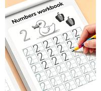 48 pagine per bambini, blocco per esercizi di tracciamento numerico da 0 a 100, quaderno per copia della scrittura a mano, foglio di lavoro per il controllo della matematica precoce in età prescolare