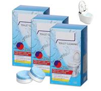 48 Pastiglie WC Effervescenti, Disincrostante WC Ultra Potente e Anticalcare per Cassetta WC, 3 Confezioni da 16 Pezzi, Detergente WC per Pulizia Profonda e Rimozione Macchie Gialle, Profumate