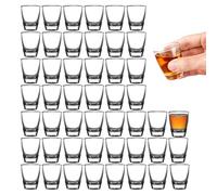 48 PCS Bicchierini da Liquore, 30 ml Bicchieri Shot, Bicchieri da Shot Trasparenti, Tumbler in Vetro Temperato, Bicchiere in Vetro Dal Fondo Spesso, per Feste, Club, Bar