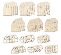 48 Pcs Porte Decorative Delle Fate Mini Della Casa Artigianato Legno Non Finito
